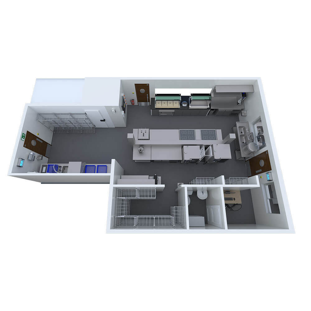 Overview CAD commercial kitchen design