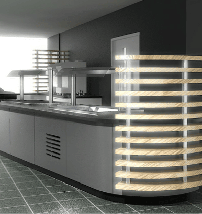 commercial kitchen service counter